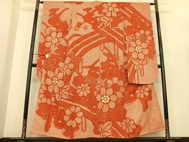 平和屋着物▽豪華振袖 総絞り 舞花文 大丸扱い 正絹 逸品 AABE5835fy