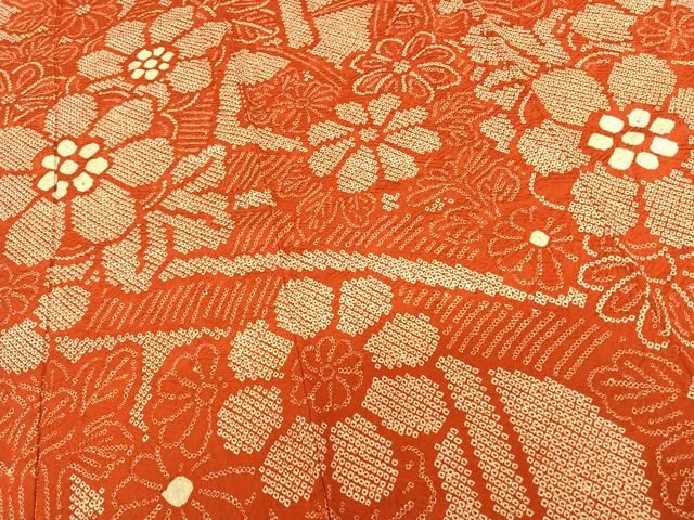 平和屋着物▽豪華振袖 総絞り 舞花文 大丸扱い 正絹 逸品 AABE5835fy