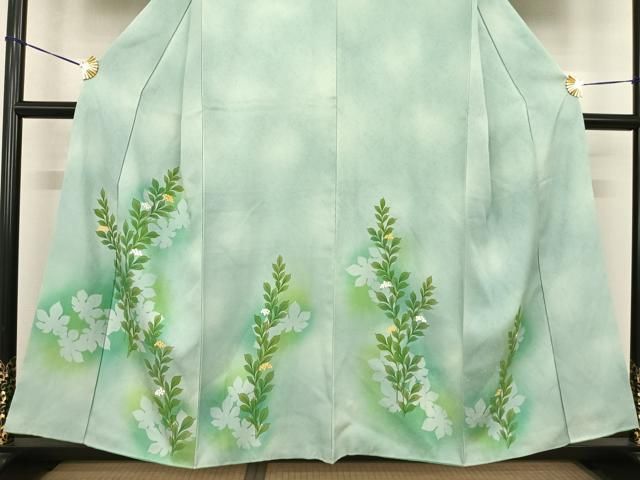 平和屋着物▽訪問着 手描き 草花文 暈し染め 正絹 逸品 AABE5836fy