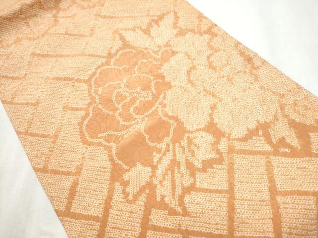 平和屋着物▽全通柄 京袋帯 総絞り 牡丹 正絹 逸品 CABB9442hy - メルカリ