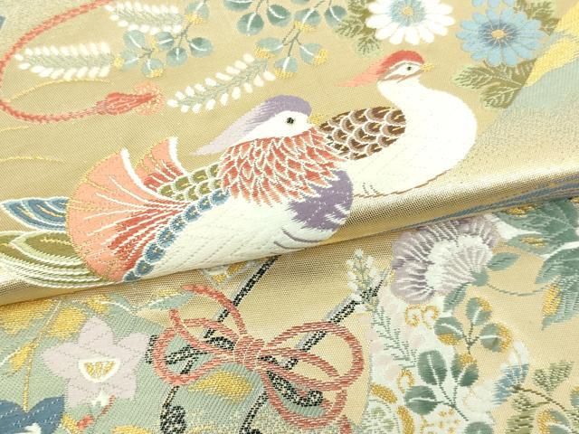 平和屋本店▽西陣 長嶋成織物 ながしま帯 六通柄袋帯 唐織 桃山絢爛華