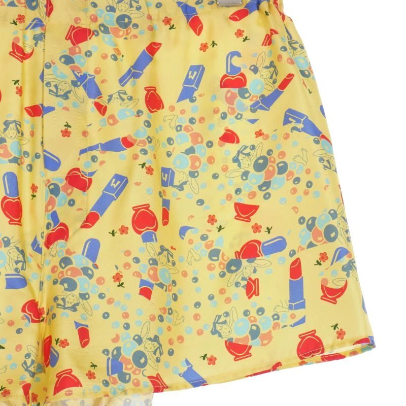  メゾンマルジェラ Maison Margiela 22 AW 総柄 シルクショートパンツ ショーツ M イエロー 正規 パンツ レディース