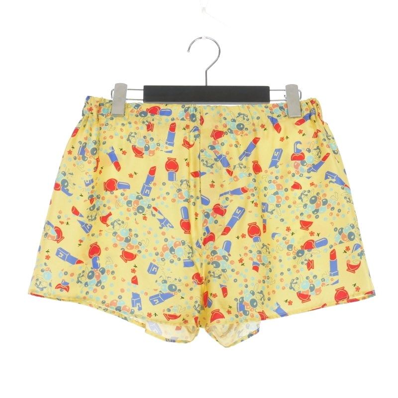 メゾンマルジェラ Maison Margiela 22 AW 総柄 シルクショートパンツ ショーツ M イエロー 正規