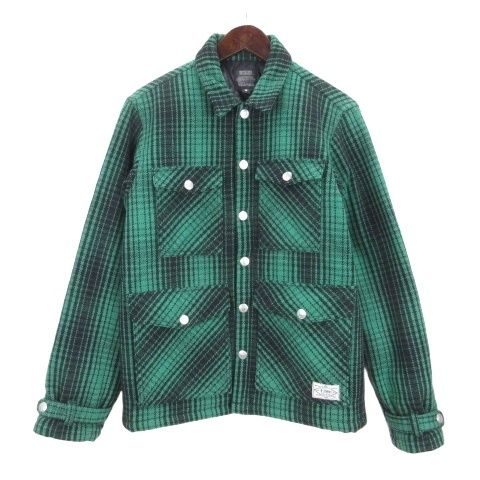 クライミー CRIMIE ウール チェック ブルゾン ジャケット M グリーン