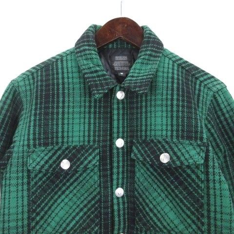 【美品】CRIMIE チェック柄 MA-1 サイズL ブルゾン ジャケット CRIMIE クライミー NYLON SLEEVE LEATHER MA1 JACKET