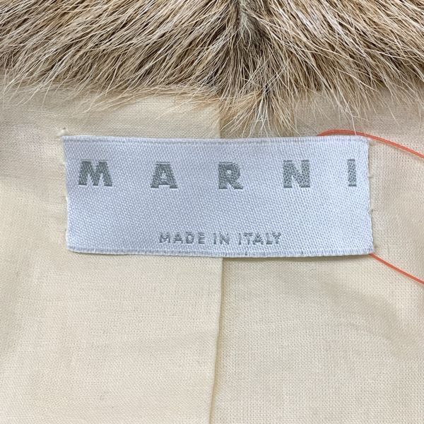 ◇ マルニ MARNI ファーコート 長袖 ロング丈 パッチワーク リアル 
