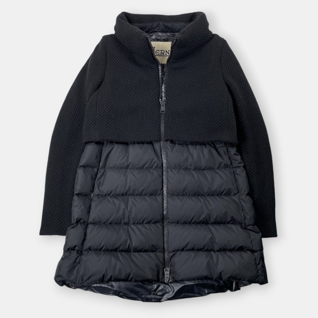 HERNO 21AW Aライン ウール ナイロン ハイブリッド ダウン 42 HERNO 21AW Aライン ウール ナイロン ハイブリッド ダウン 42