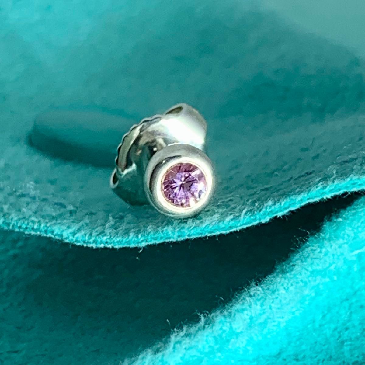 ティファニー 片耳 ピンクサファイア バイザヤード ピアス 925 YQ18