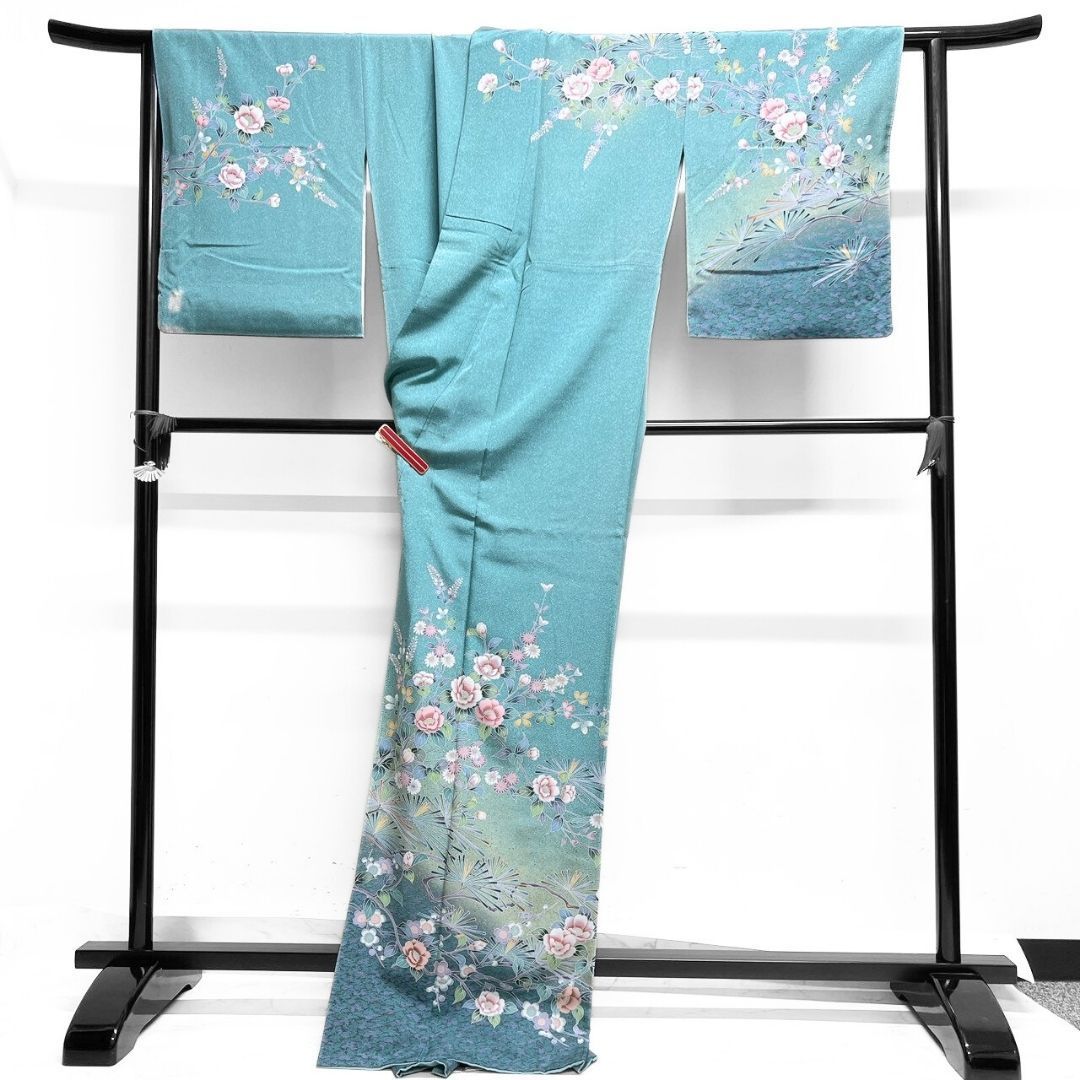 京加賀友禅 訪問着 紋無し 松 菊花 萩 花模様 着物 012b p ms - メルカリ