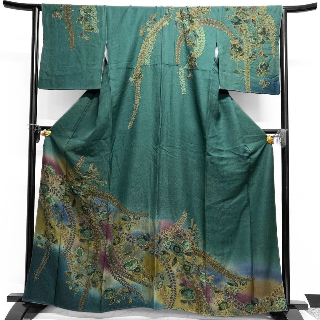 辻ヶ花 絞り 訪問着 藤の花 ぼかし染め 着物 012b p ms - メルカリ