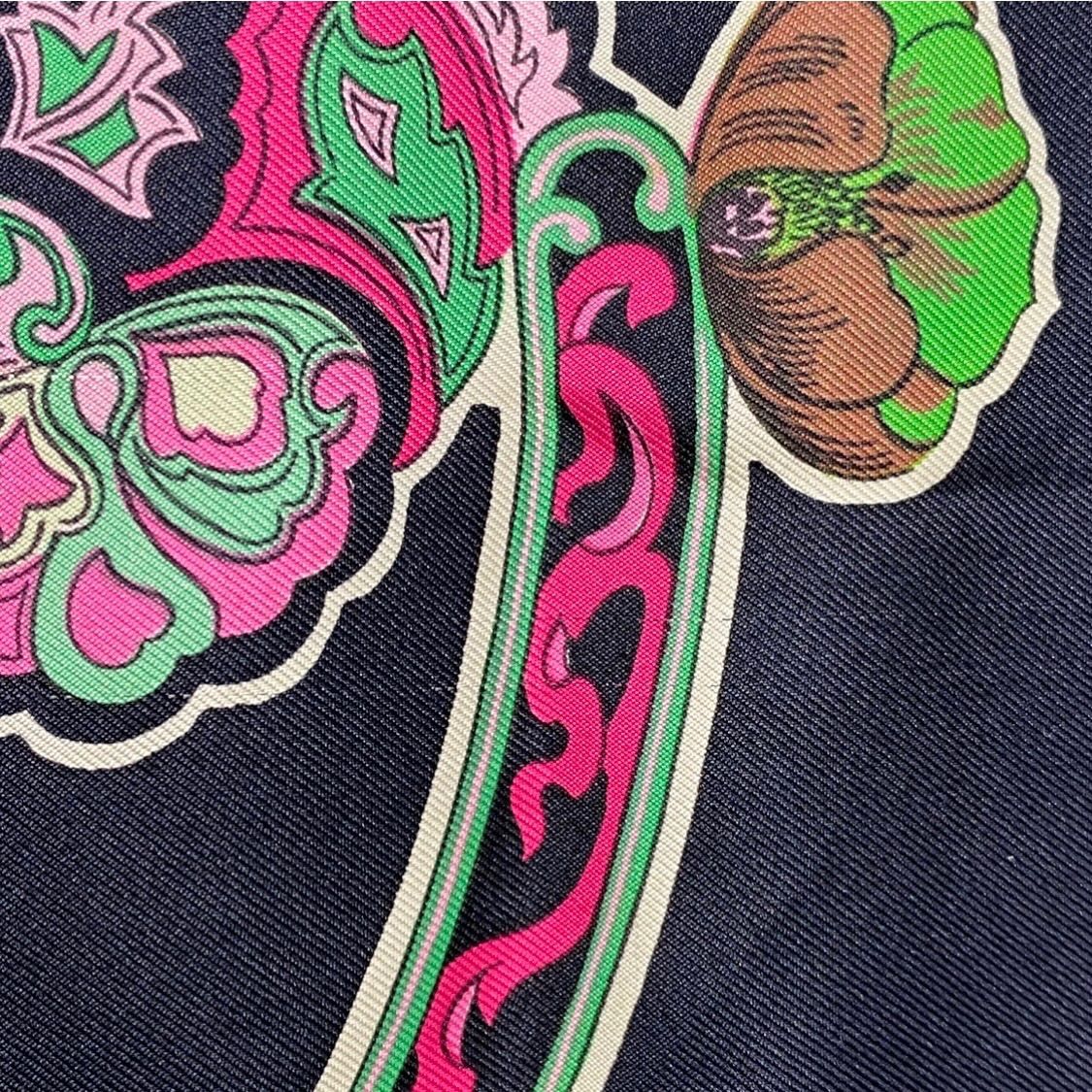 エルメス カレ90 Anemones シルクスカーフ アネモネ ブラック HERMES