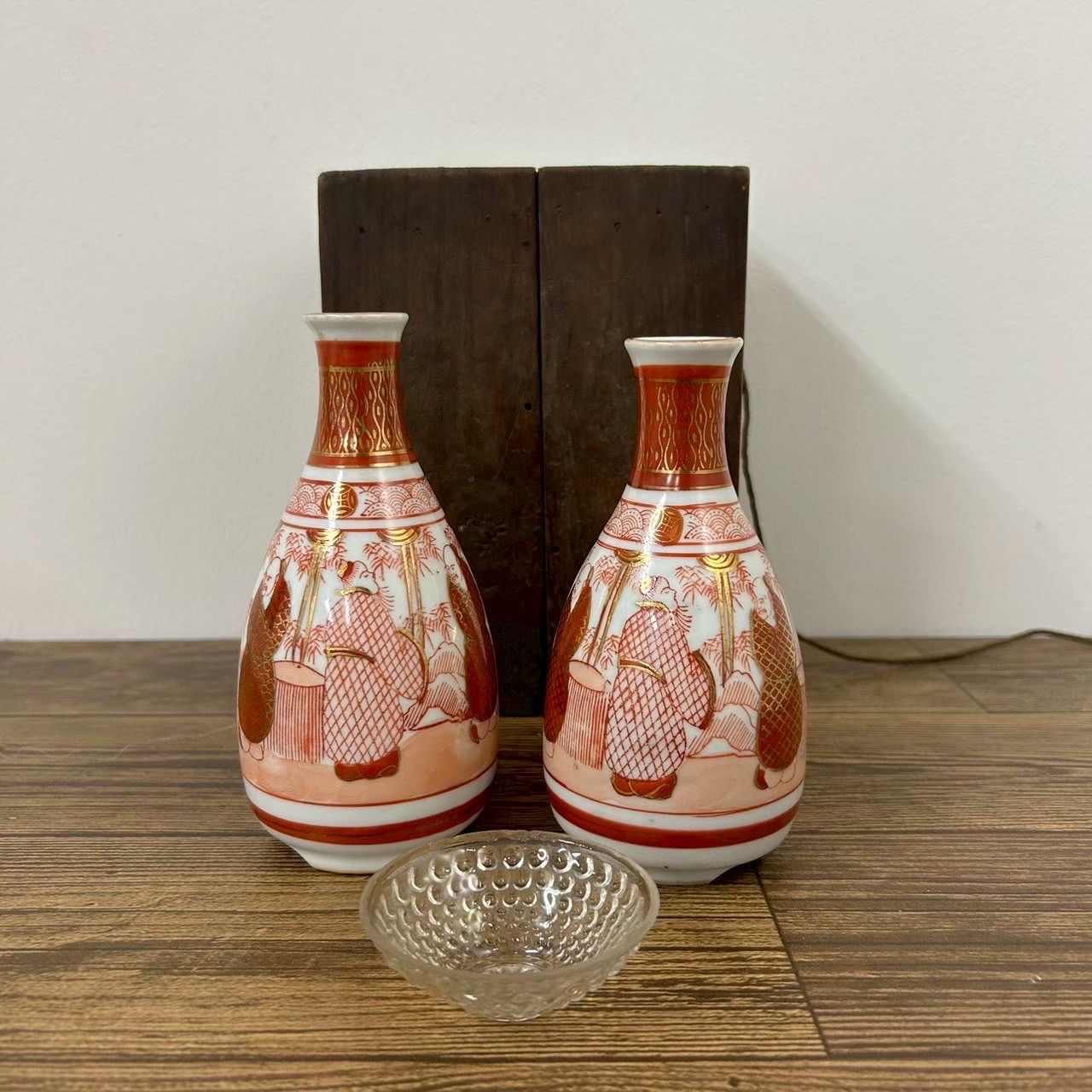 大正期 九谷焼 手描赤絵色絵 徳利 2本 - メルカリ