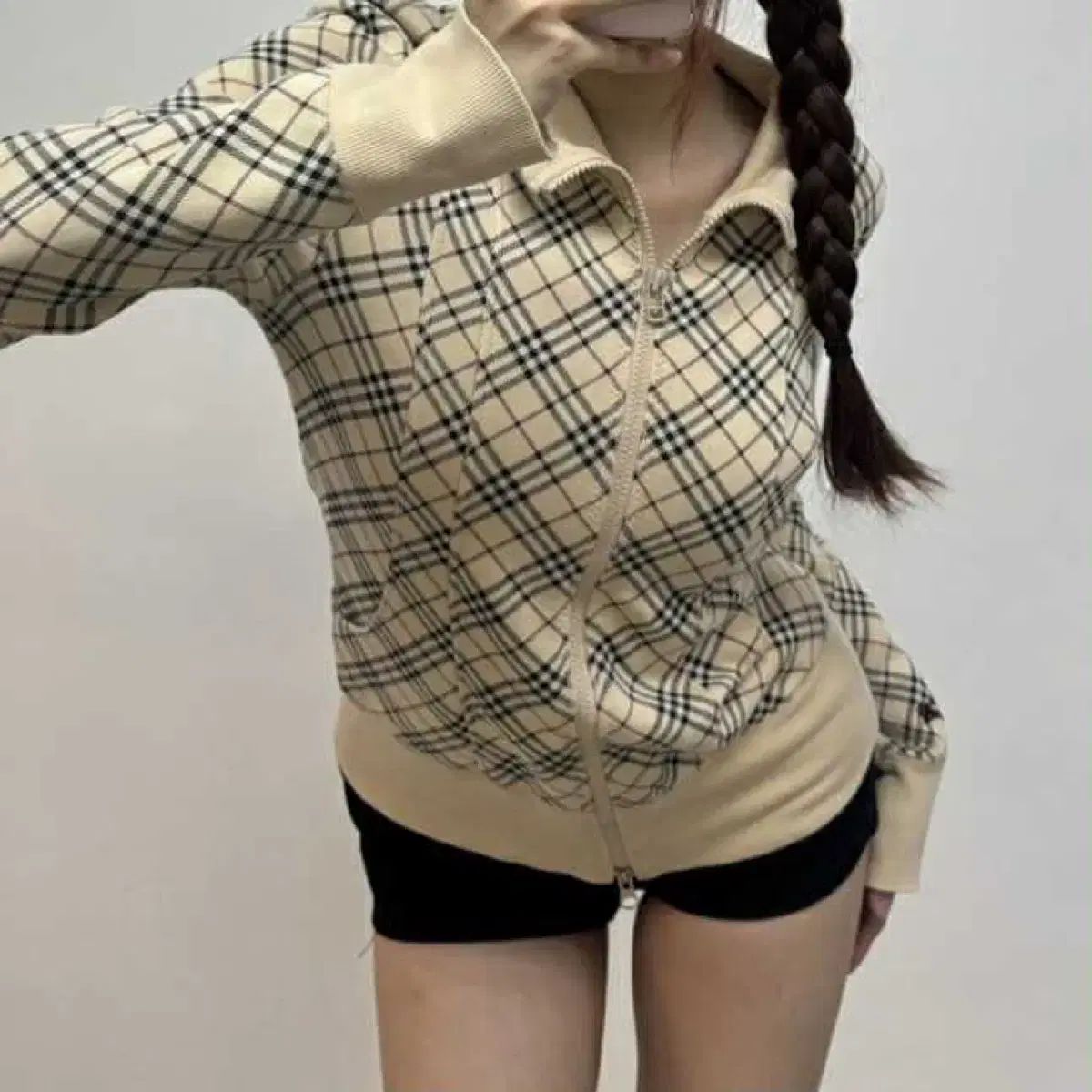 美品　バーバリー　ブルーレーベル　ノバチェック　トラックジャケット　ジャージ バーバリーブルーレーベル BURBERRY トラックジャケット ノバチェック