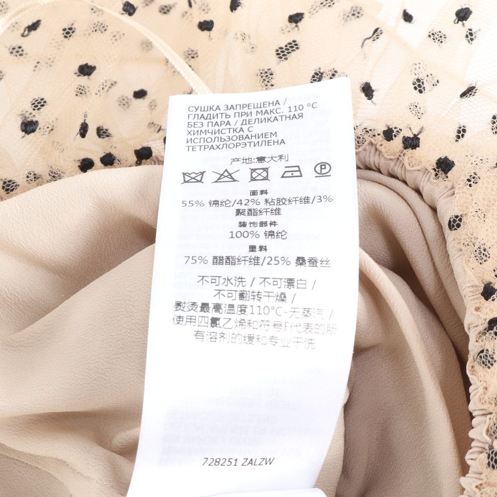 極美品 グッチ ワンショルダー スイスドットチュール ミニ ドレス 40