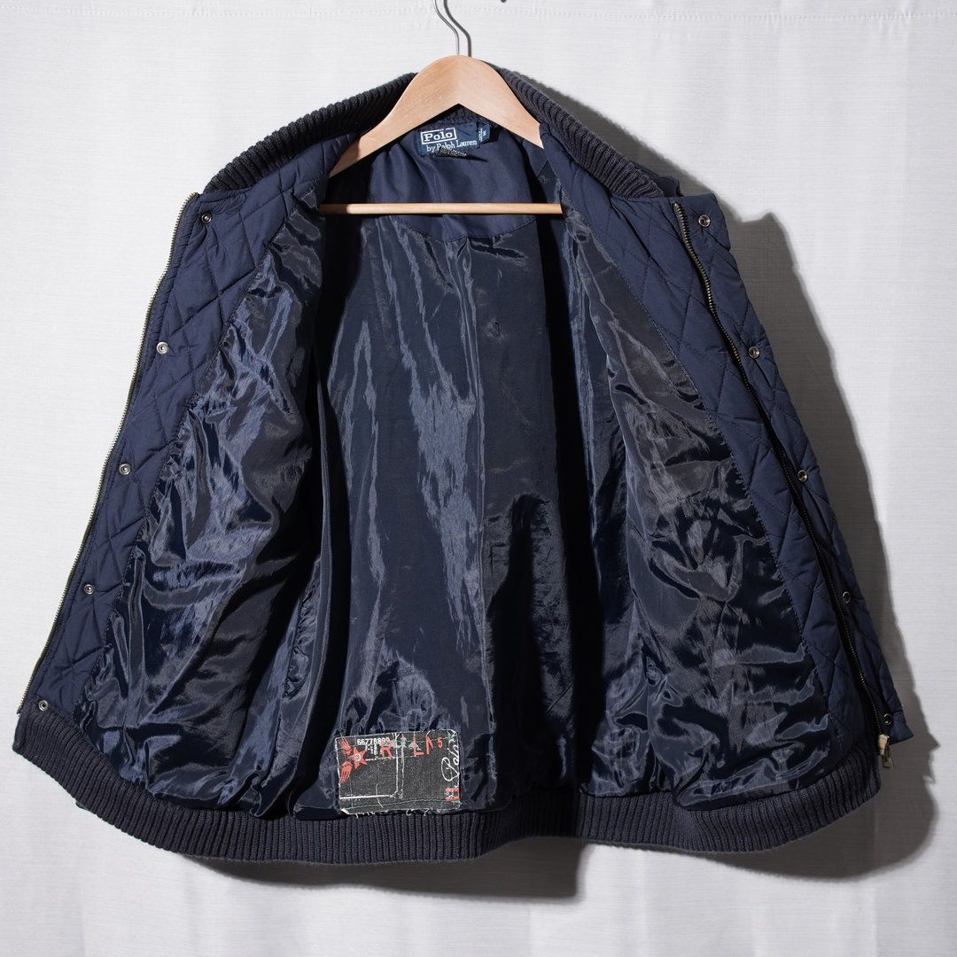 ポロラルフローレン　ネイビー キルティングジャケット　刺繍ロゴ ポロラルフローレン Polo by Ralph Lauren キルティングジャケット M