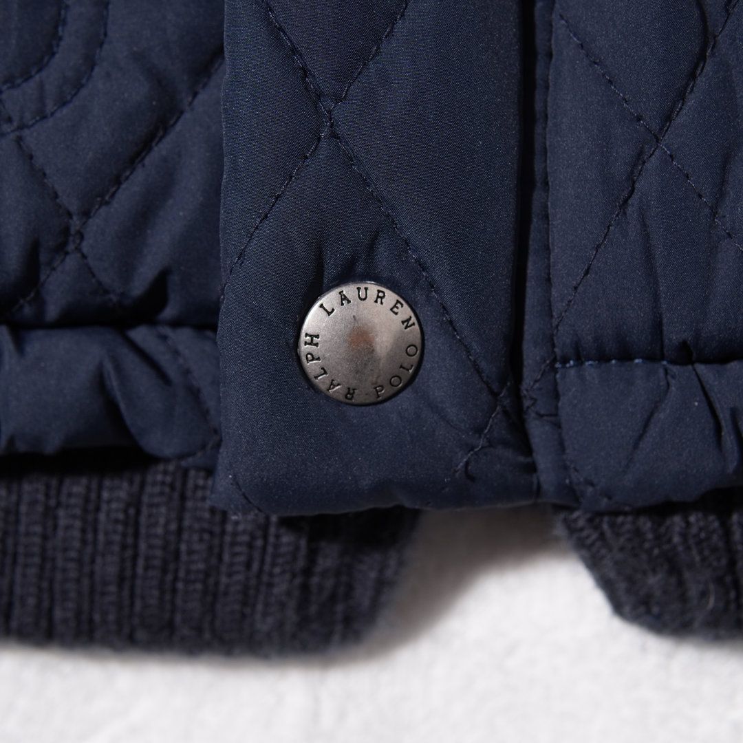 ポロラルフローレン　ネイビー キルティングジャケット　刺繍ロゴ ポロラルフローレン ネイビー キルティングジャケット 刺繍ロゴ ポロ