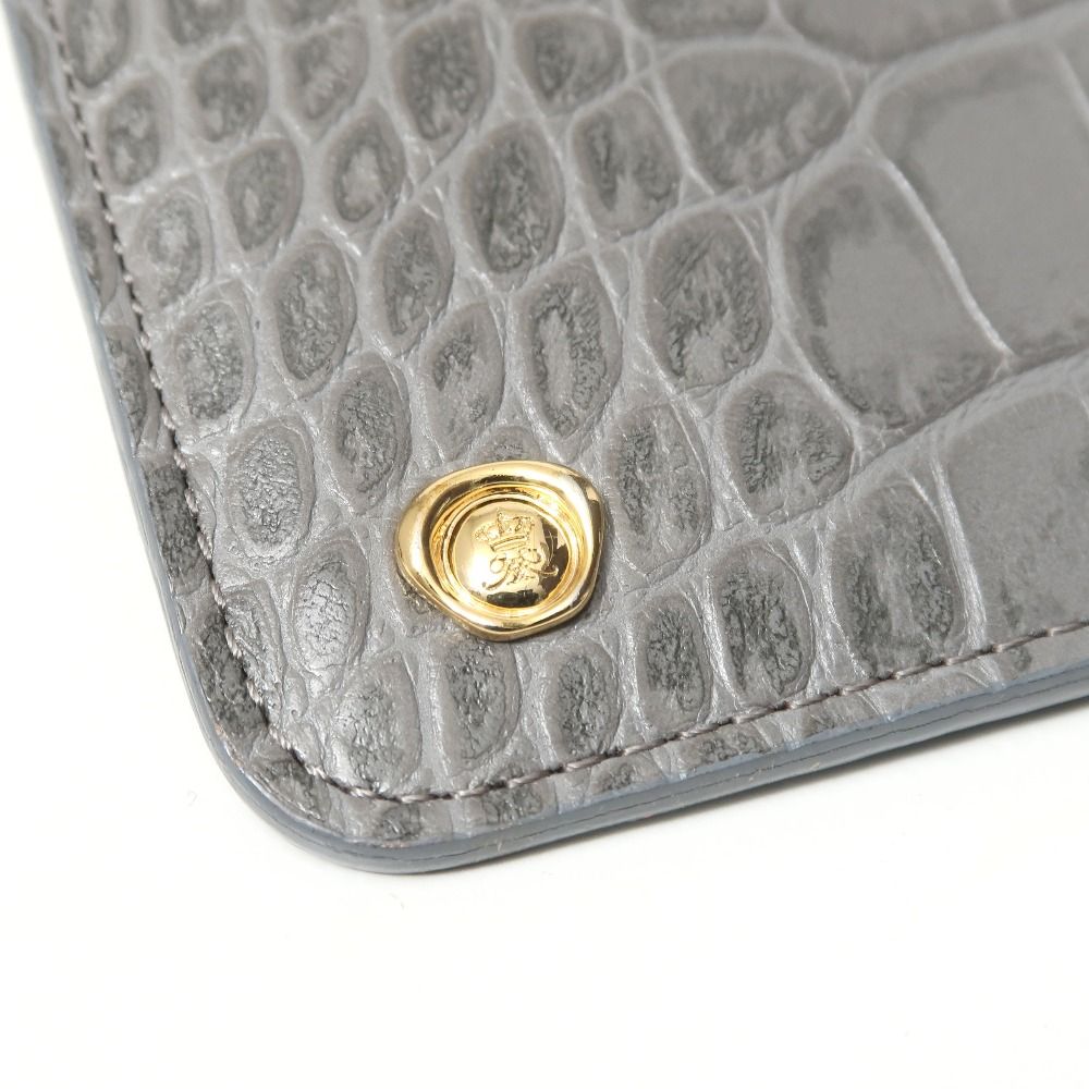 ADMJアクセソワ エーディーエムジェイ クロコ型押し スリムウォレット