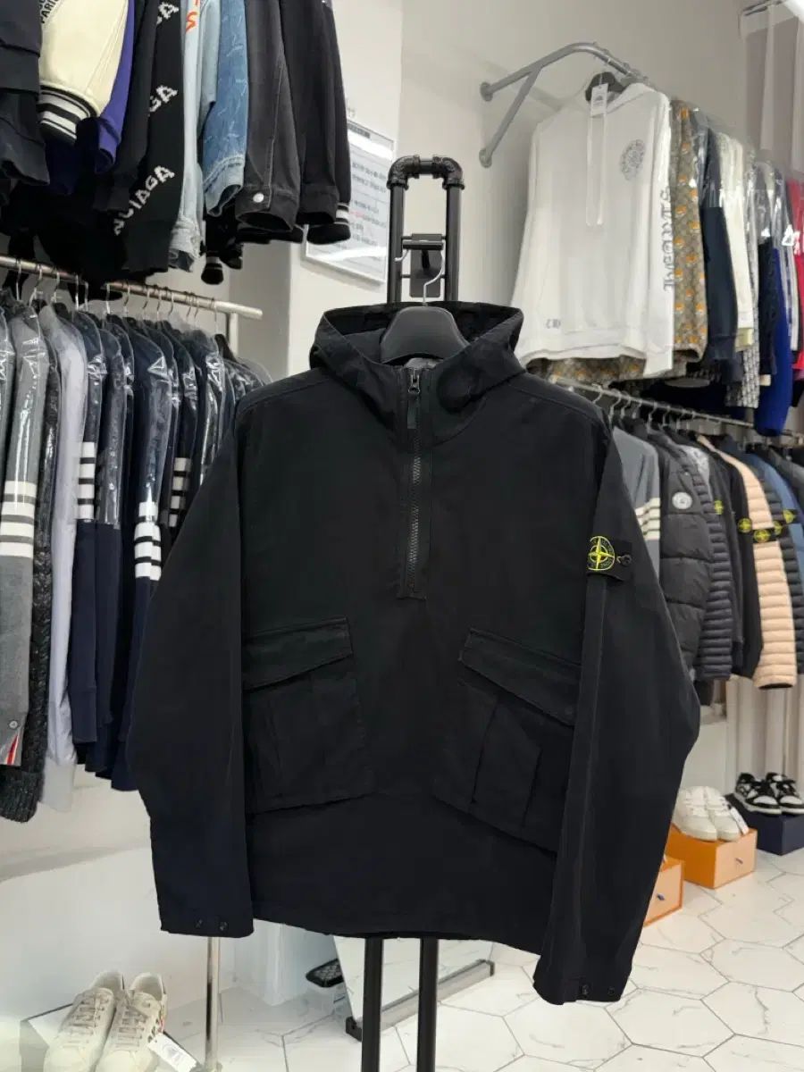 S ストーンアイランド フードアノラック オーバーサイズシャツ