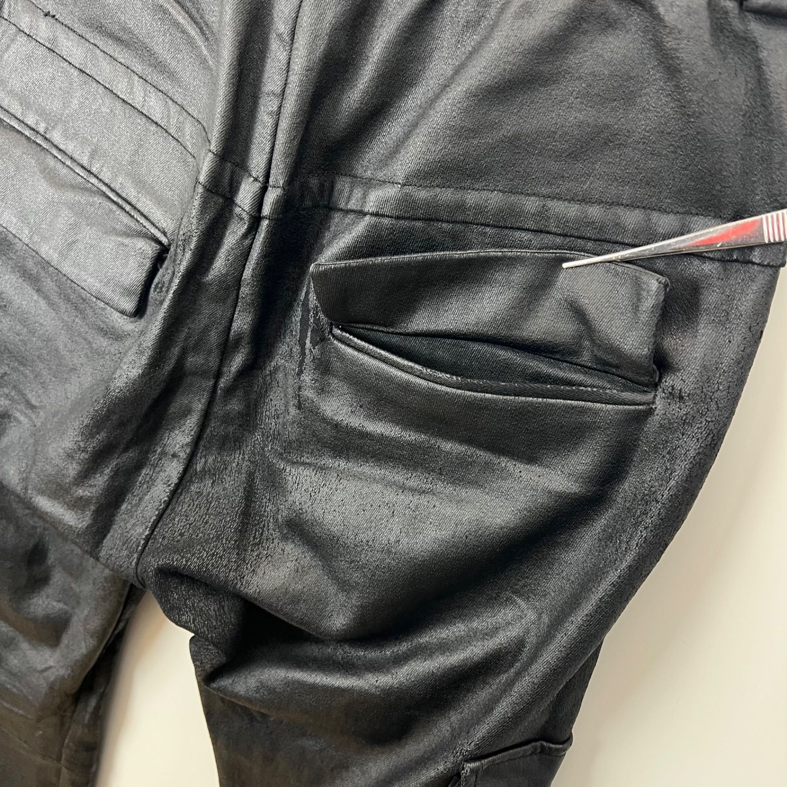 NO ID. BLACK 2022aw coating sarouel skinny cargo pants 2 451006