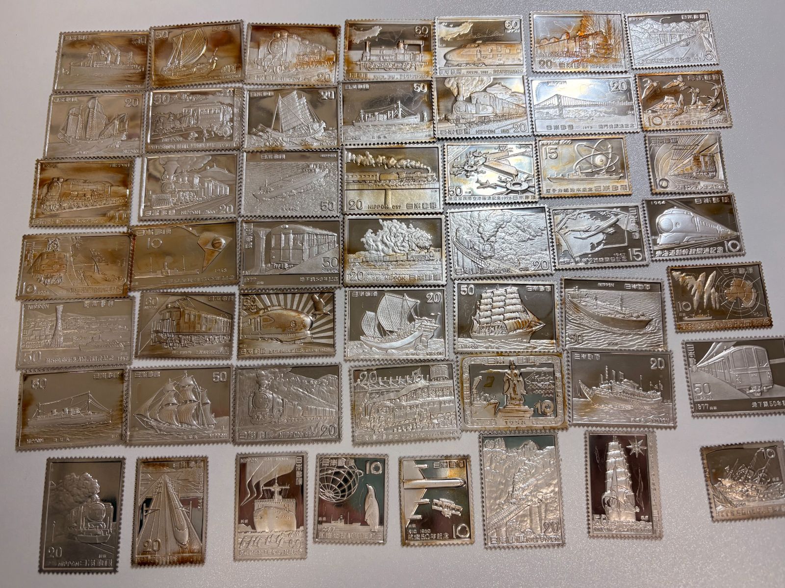 まとめ売り】純銀 切手コレクション 10円～60円 計50枚（管理