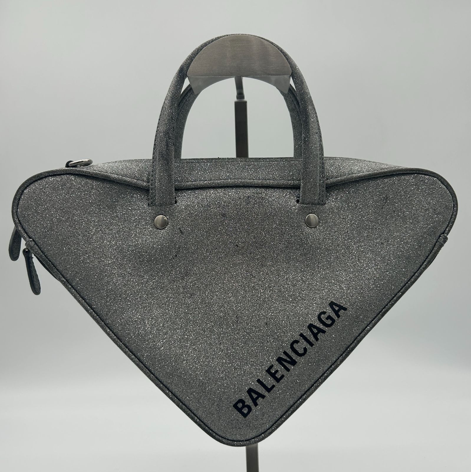 BALENCIAGA バレンシアガ シルバーグリッター ショルダーバッグ