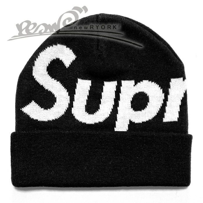 美品　シュプリーム ブラックビーニー 送料無料 メンズ ニットキャップ ブラック Supreme シュプリーム Big