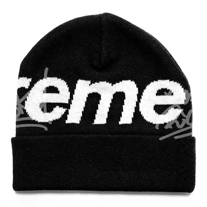 送料無料 メンズ ニットキャップ ブラック Supreme シュプリーム Big