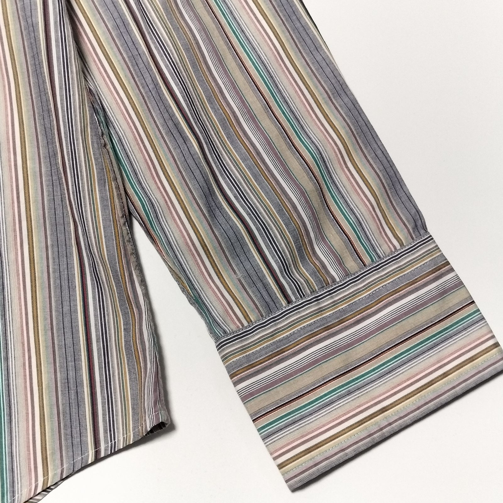 美品】Paul Smith LONDON マルチストライプ コットン 長袖シャツ XL