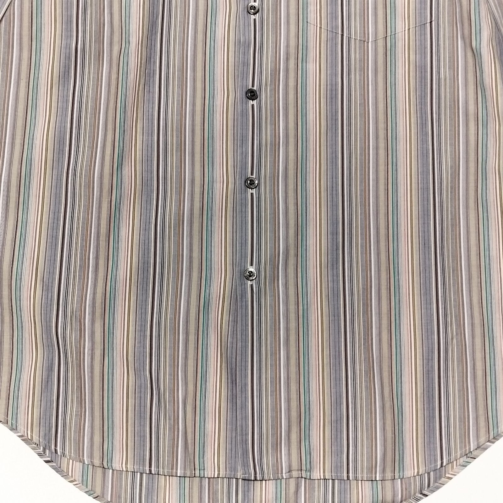 美品】Paul Smith LONDON マルチストライプ コットン 長袖シャツ XL