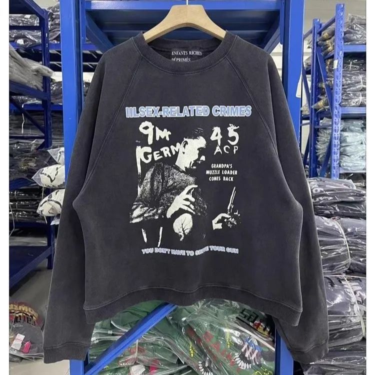 ♥ h ユニセックス 裏起毛 秋冬向け アメリカンヴィンテージ 重厚生地 ウォッシュ加工 クロスショルダー切替 クルーネックスウェット トレーナー 男女兼用