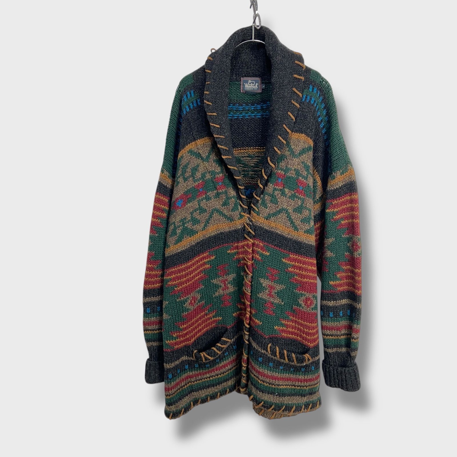☆Woolrich☆ウールリッチ☆ネイティブ柄ショールカラーカーディガン 