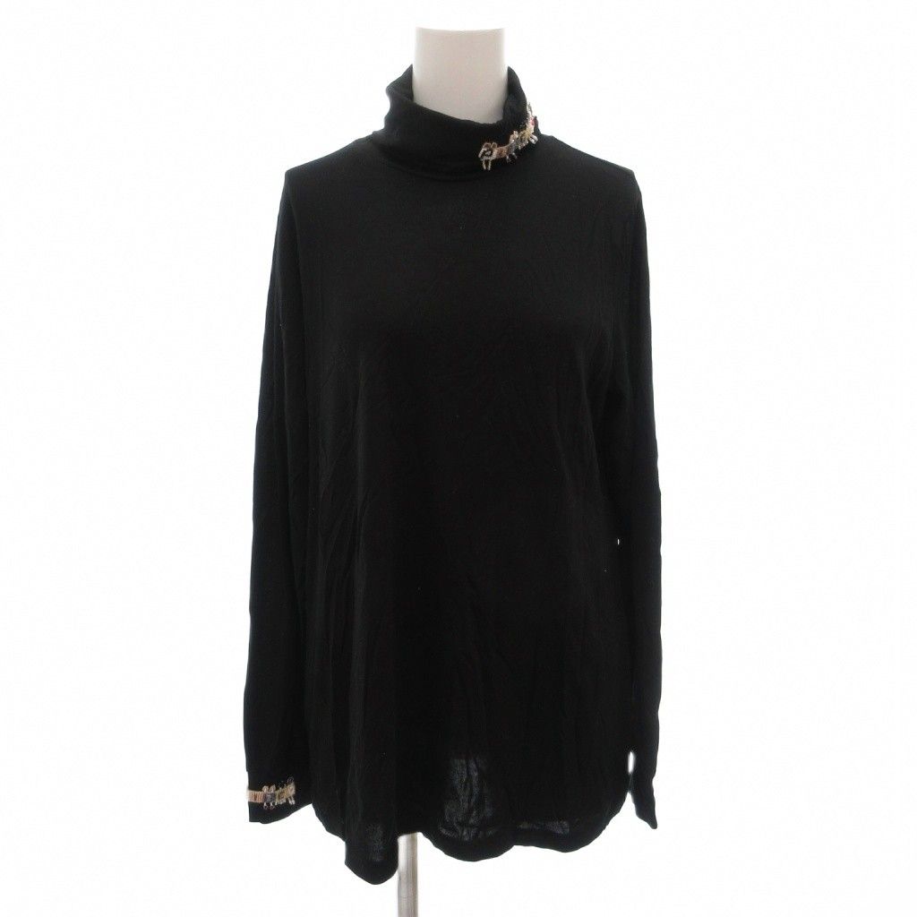 ピッコーネ PICONE カットソー 長袖 タートルネック 42 黒 ブラック