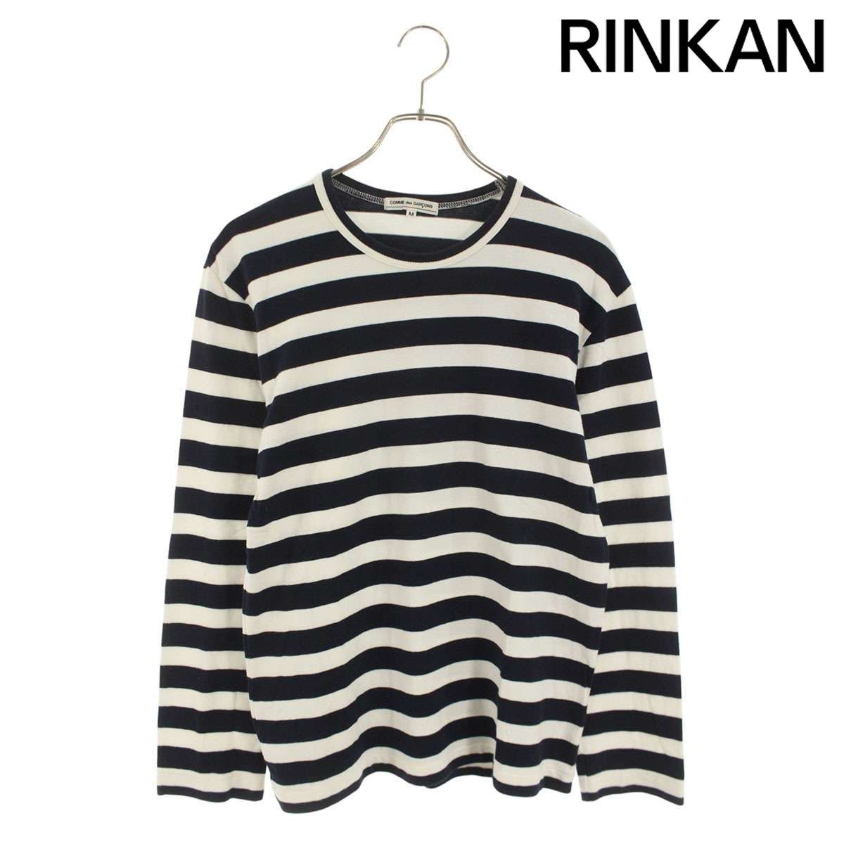 COMME des GARÇONS ボーダーカットソー　 M AD2018 コムデギャルソン OK-T001 AD2018ボーダー長袖カットソー メンズ M