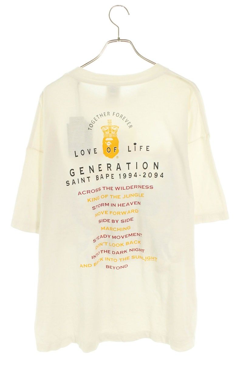  セントマイケル ×アベイシングエイプ A BATHING APE 25 AW SM-HR 1-0000-C 36 ヴィンテージ加工Tシャツ メンズ 2 XL Tシャツ トップス