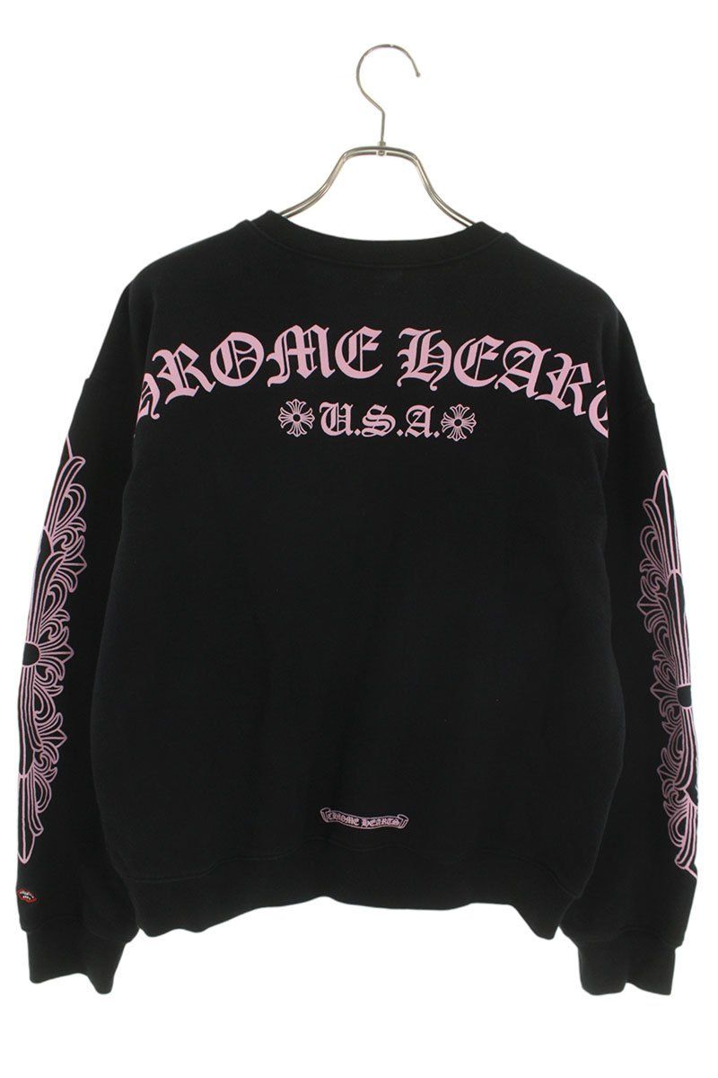 クロムハーツ SWTSHRT PLVR 袖フローラルバックロゴスウェット メンズ