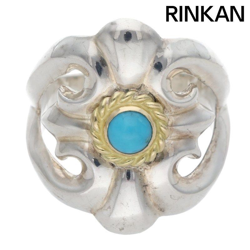 ゴローズ 金縄ターコイズ付きキャスト リング メンズ 21号