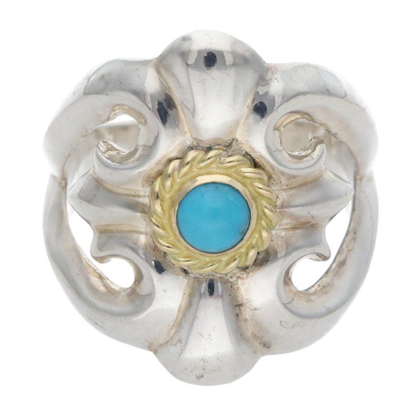 ゴローズ 金縄ターコイズ付きキャスト リング メンズ 21号