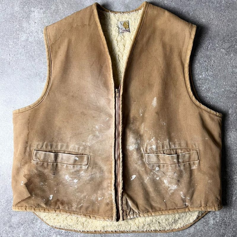 雰囲気系 70s USA製 Carhartt フルジップ ボア ライナー コットン