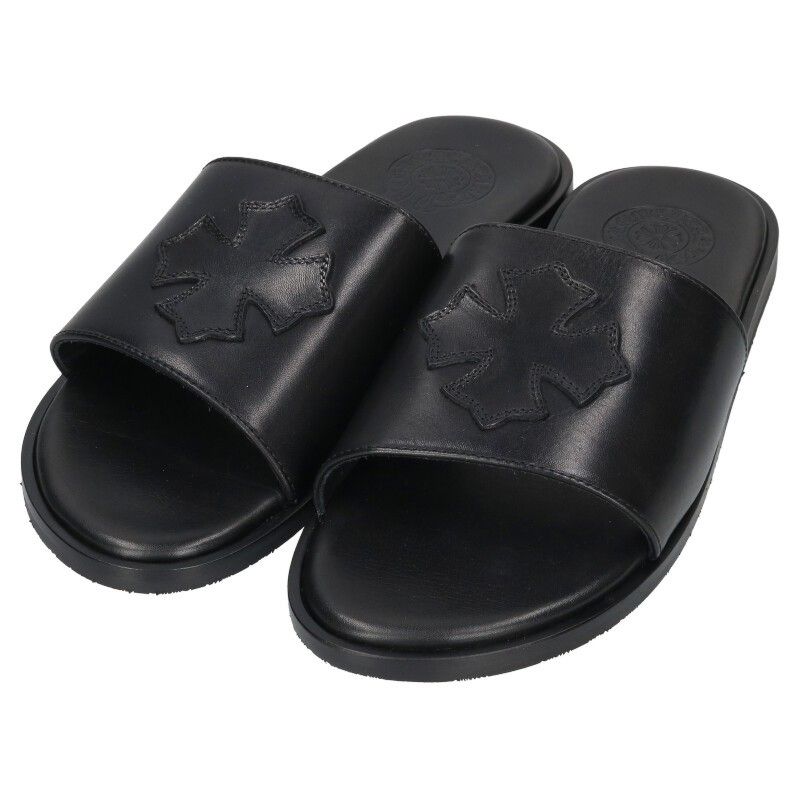 クロムハーツ サイズ:41  CH SLIDE CHプラスパッチレザーサンダル 中古 SS07 クロムハーツ CH SLIDE LEATHER CHプラスパッチレザーサンダル メンズ