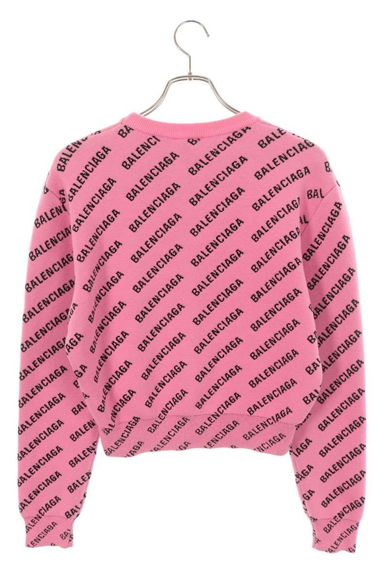 バレンシアガ 694255 T3233 オールオバーロゴクルーネックニット