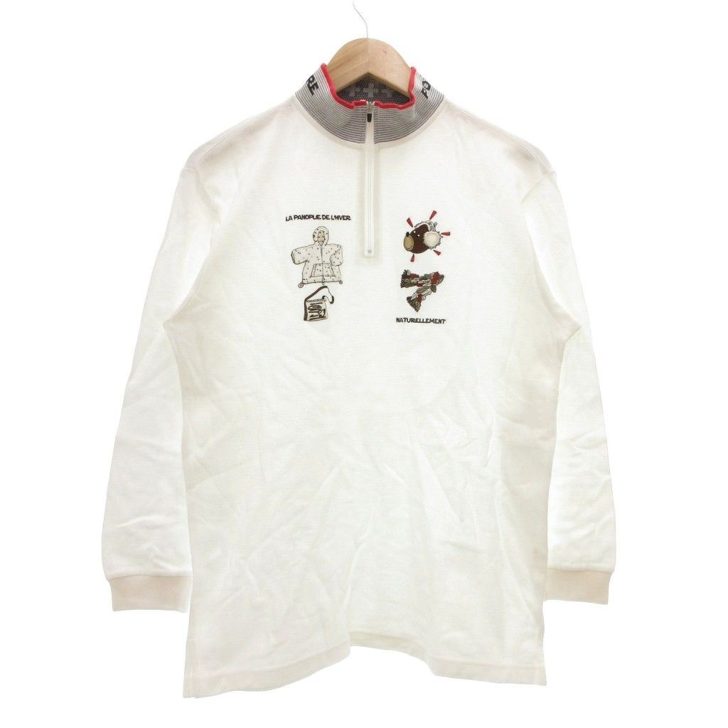 カステルバジャック CASTELBAJAC ポロシャツ 3 長袖 ハーフジップ 刺繍