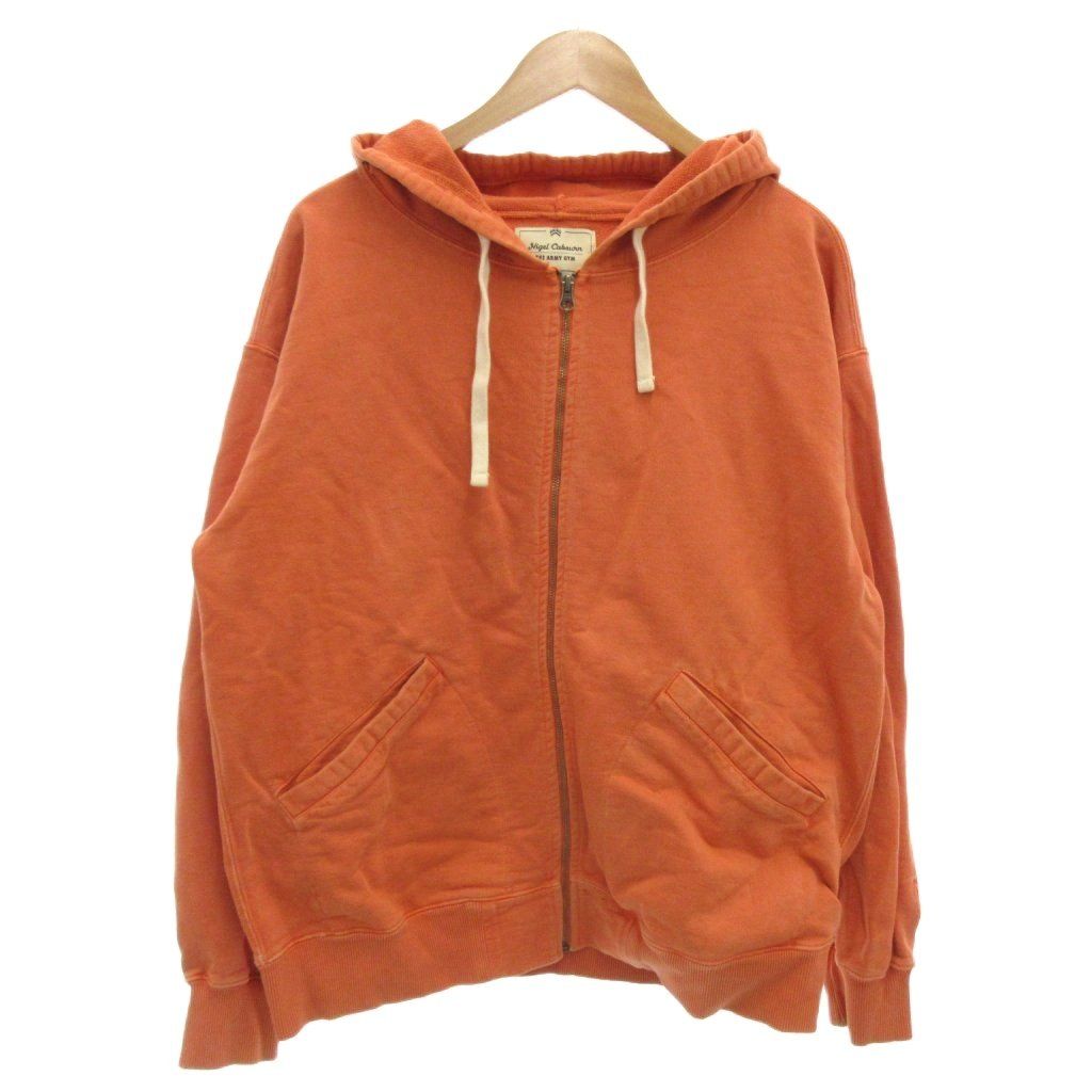 ナイジェルケーボン NigelCabourn ジップアップパーカー スウェット フード 裏毛 M オレンジ |GV GY 59