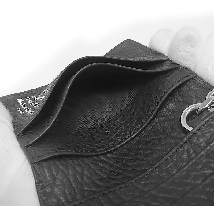 Maison Margielaブラックレザーケース 併売商品※◇中古美品◇MAISON MARGIELA【メゾンマルジェラ】二つ折り