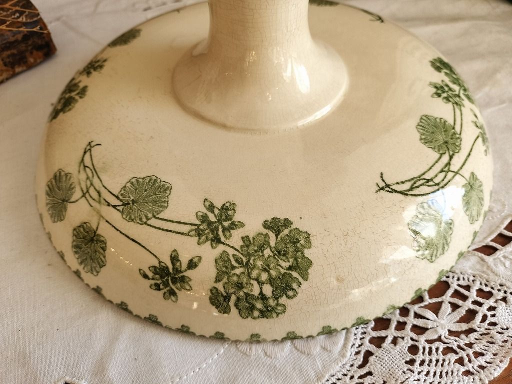 フランス アンティーク 絵つき Geranium サルグミンヌ コンポティエ