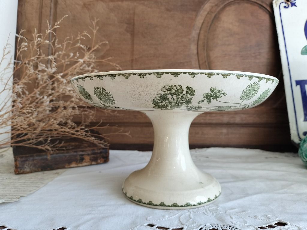 希少　美品　サルグミンヌ　Géranium　コンポティエ　フランスアンティーク フランス アンティーク 絵つき Geranium サルグミンヌ コンポティエ