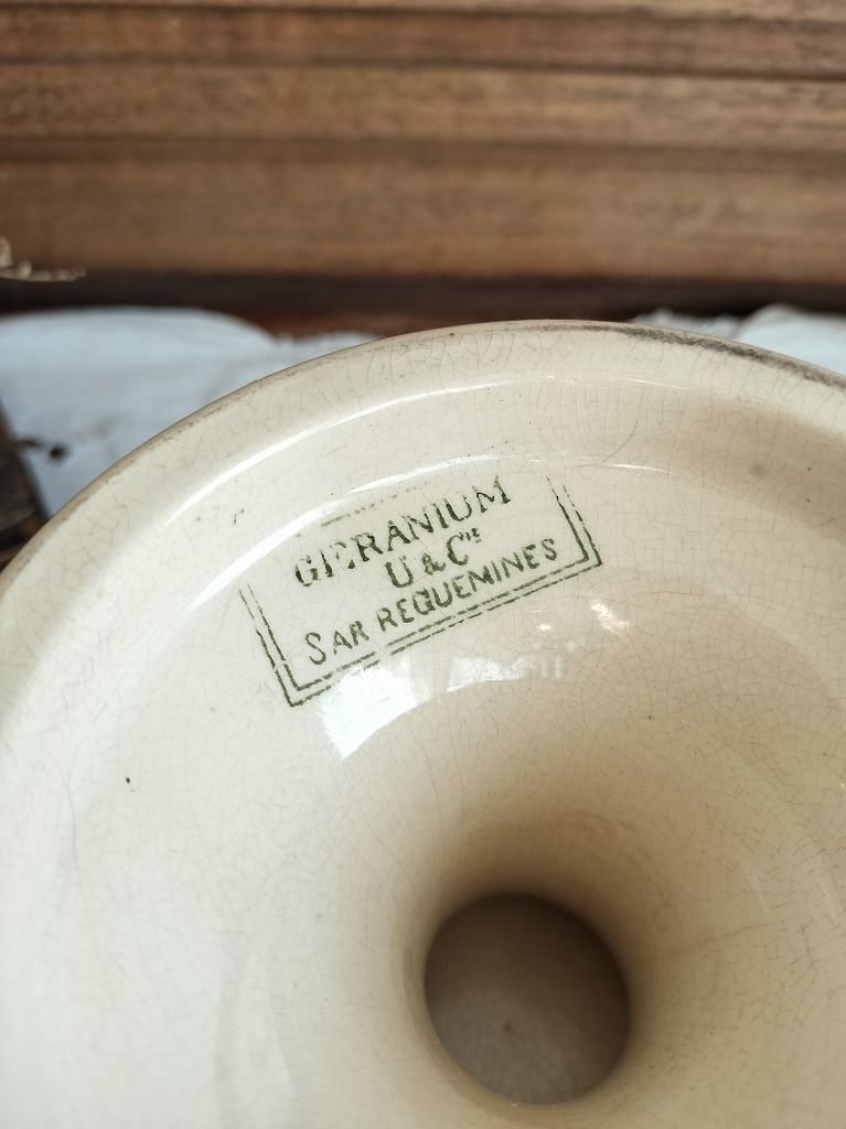 フランス アンティーク 絵つき Geranium サルグミンヌ コンポティエ
