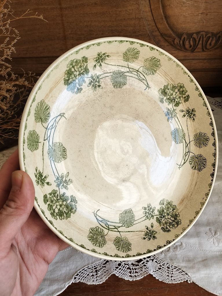 フランス アンティーク 絵つき Geranium サルグミンヌ コンポティエ