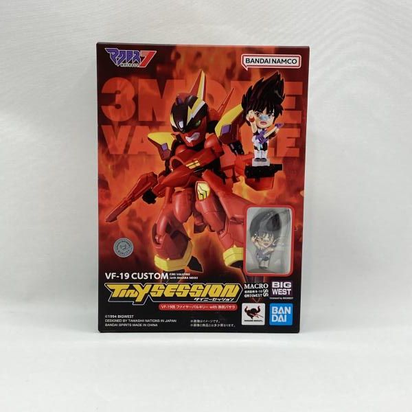 中古】バンダイ TINY SESSION VF-19改 ファイヤーバルキリー with 熱気