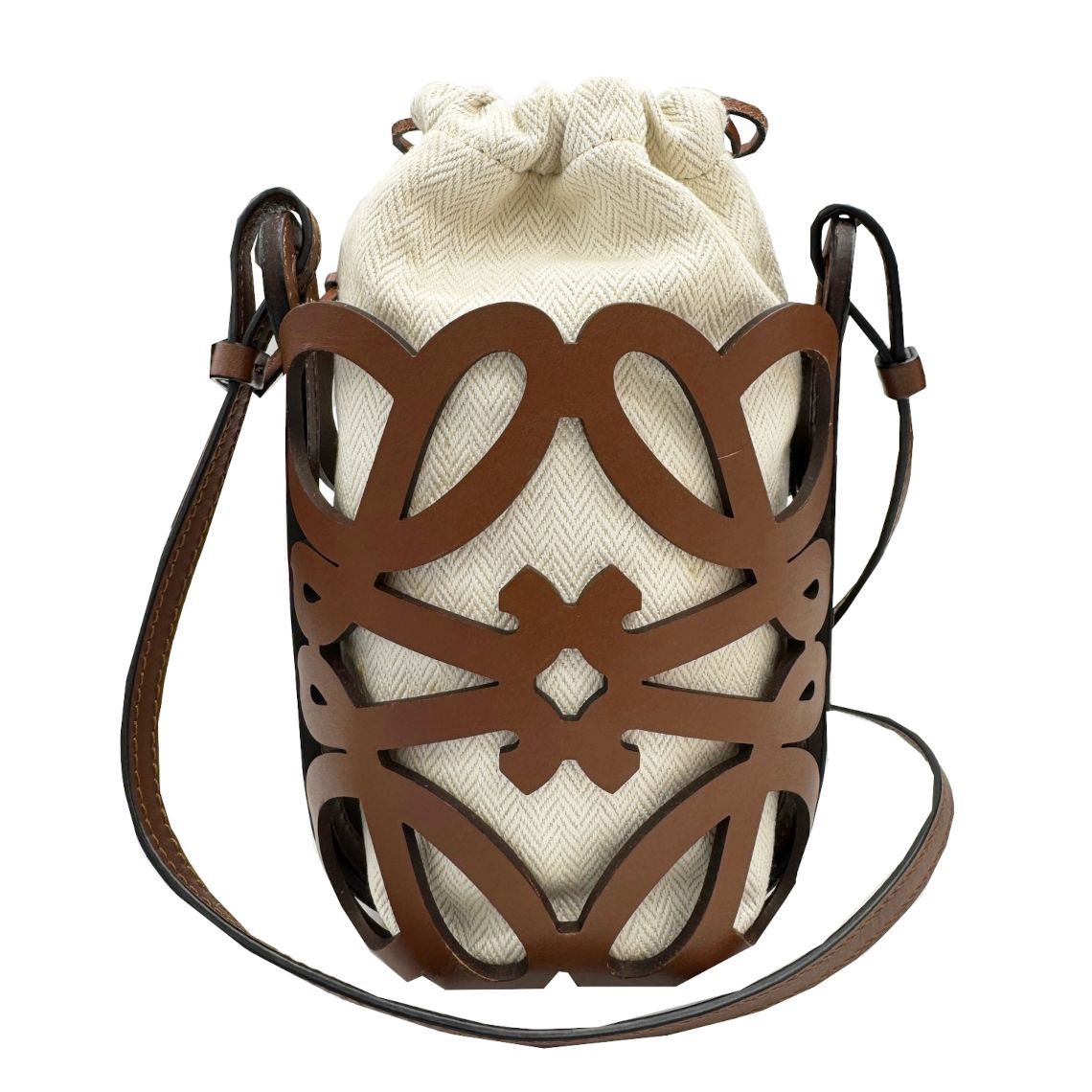 LOEWE ロエベ カットアウト ポケット アナグラム ショルダーバッグ キャンバス レザー レディース 肩掛け お出かけ かばん 鞄 ブランドギャラリー