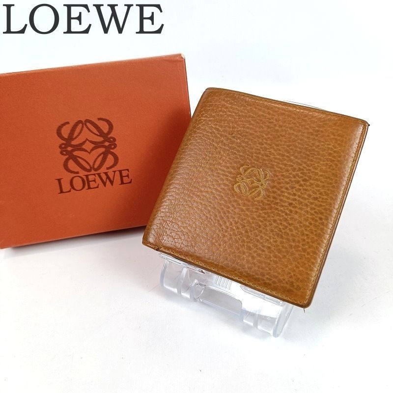 美品 LOEWE ロエベ 長財布 本革 レザー ブラウン アナグラム ロゴ LOEWE（ロエベ） 二つ折り長財布 PUZZLE LONG HORIZONTAL WALLET